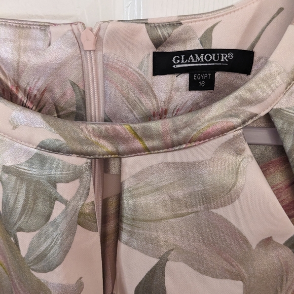 Glamour floral knee length sheath dress, size 16 - Picture 2 of 3